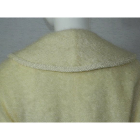 Roos Atkins Coat Ivory Curly Boucle Wool 1960 Jacket Bell Sleeves Size Medium - Picture 7 of 12